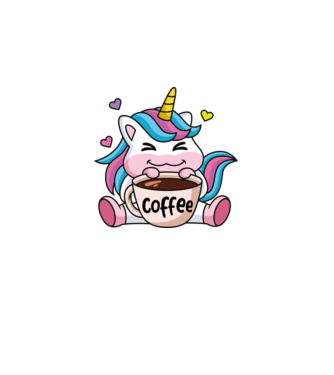 Unikornis caffee minta fekete pólón