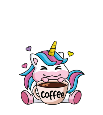 Unikornis caffee minta fekete pólón