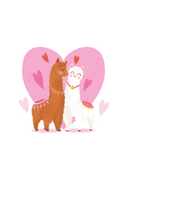 Láma love minta fehér pólón