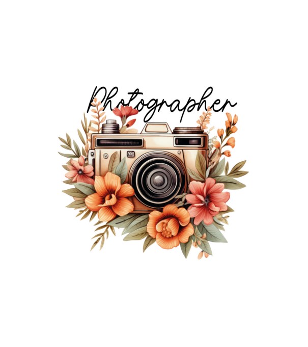 Photographer minta fehér pólón