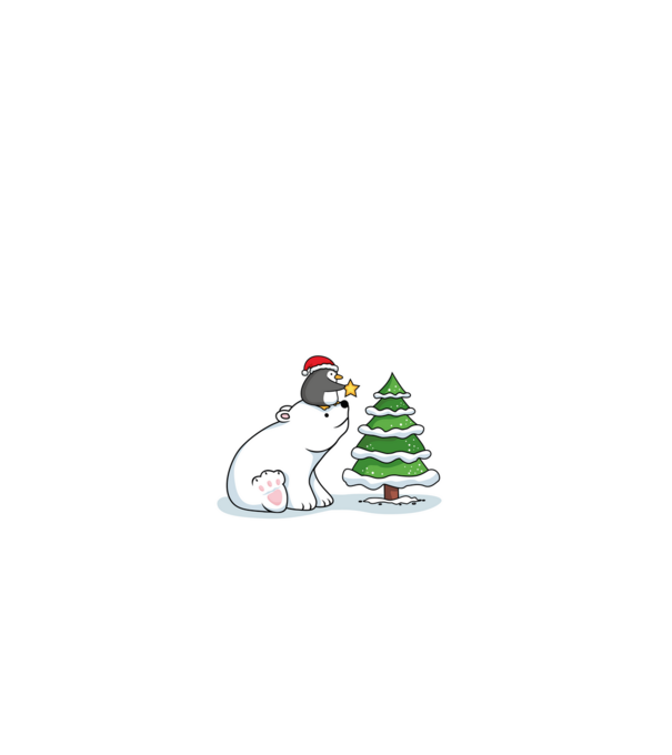polar bear and penguin merry christmas minta fehér pólón
