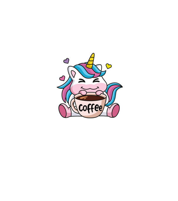 Unikornis caffee minta farmerkék pólón