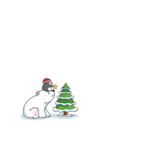 polar bear and penguin merry christmas minta fehér pólón