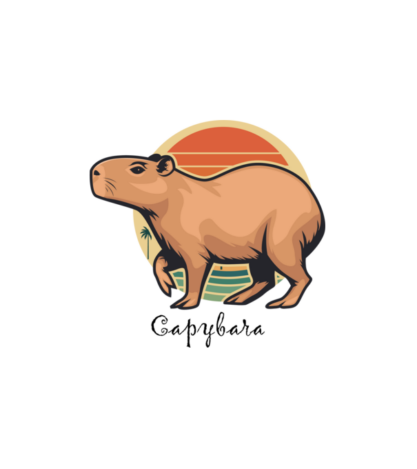 Capybara minta fehér pólón