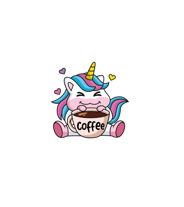 Unikornis caffee minta fekete pólón
