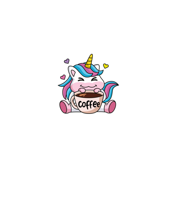 Unikornis caffee minta királykék pólón