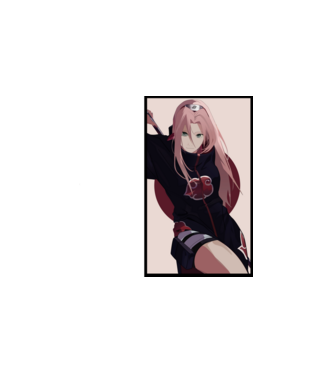 Sakura minta fehér pólón