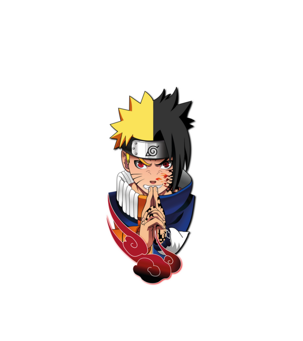 Naruto | Sasuke minta fehér pólón