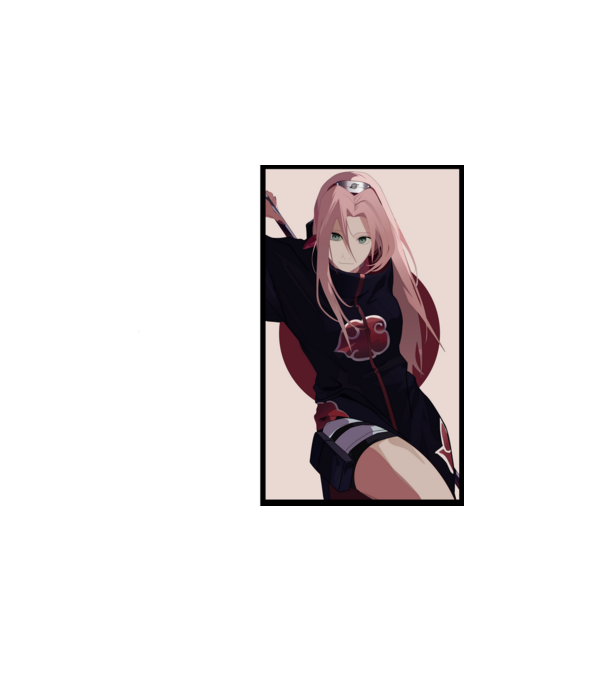 Sakura minta fehér pólón