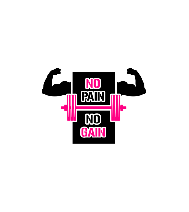 No pain No Gain 2. Verzió minta fehér pólón