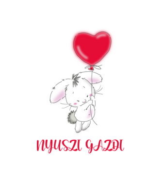 Nyuszi gazdi  minta fehér pólón