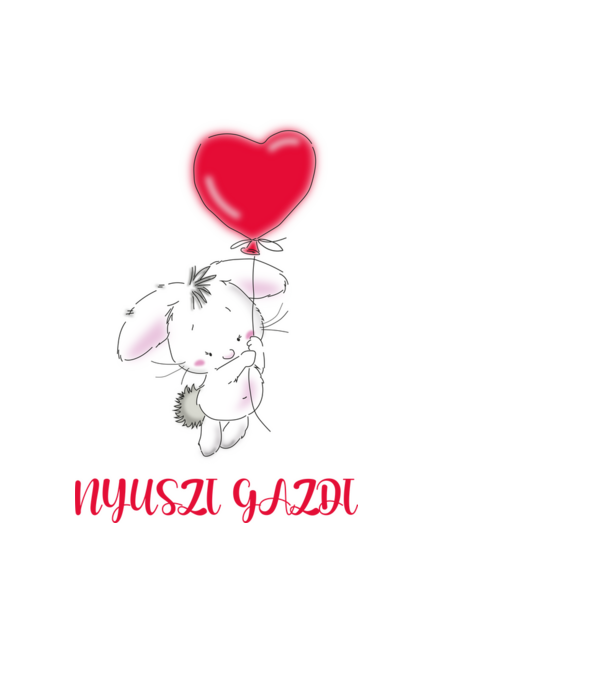 Nyuszi gazdi  minta fekete pólón