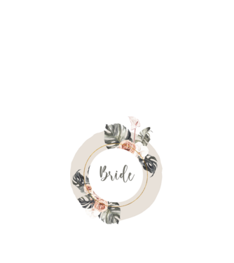 Lánybúcsú trópusi - Bride minta fehér pólón