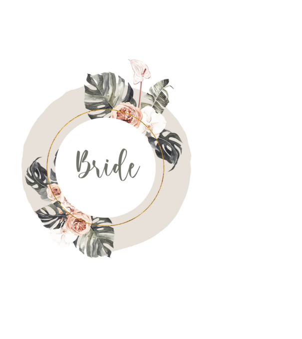 Lánybúcsú trópusi - Bride minta fekete pólón