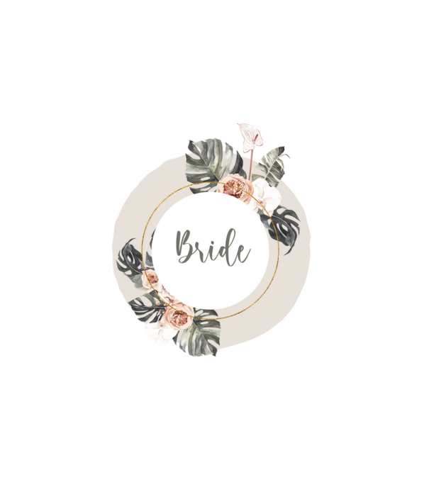 Lánybúcsú trópusi - Bride minta fehér pólón