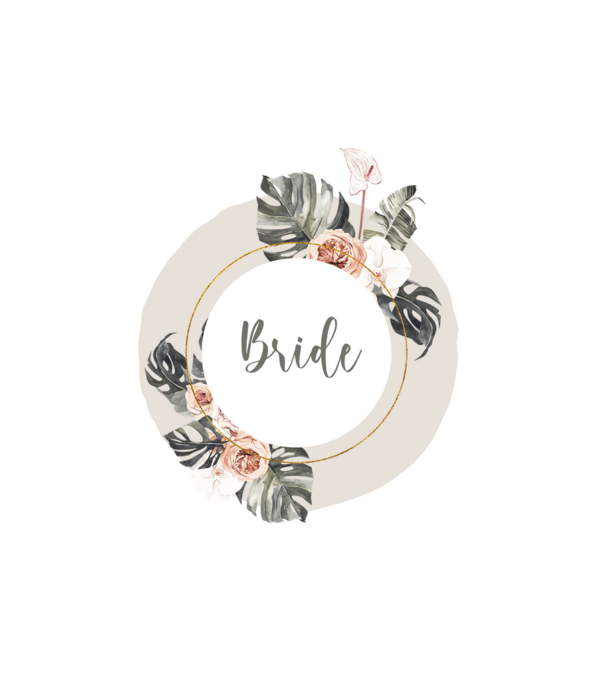 Lánybúcsú trópusi - Bride minta fehér pólón
