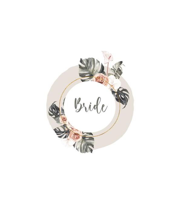 Lánybúcsú trópusi - Bride minta fehér pólón