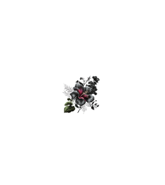 Hibiscus Virág Tetoválás Minta Pólóra És Pulcsira minta fekete pólón