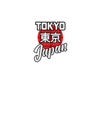 Tokyo Japan minta fekete pólón