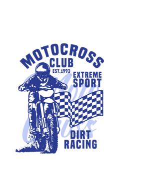 MotoCross minta fehér pólón