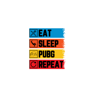 Eat Sleep Pubg Repeat minta fekete pólón