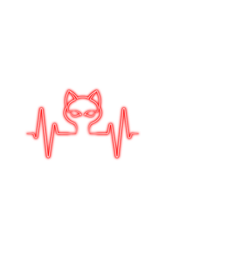 Macska Ekg neon minta fekete pólón