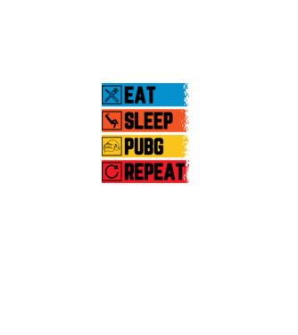 Eat Sleep Pubg Repeat minta fekete pólón