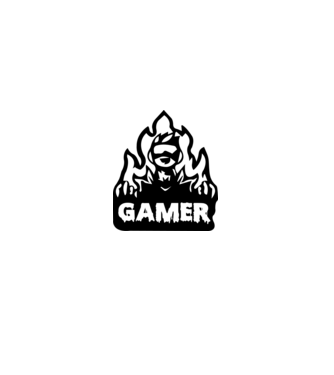 Gamer minta fehér pólón