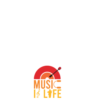 Music is Life minta sötétkék pólón
