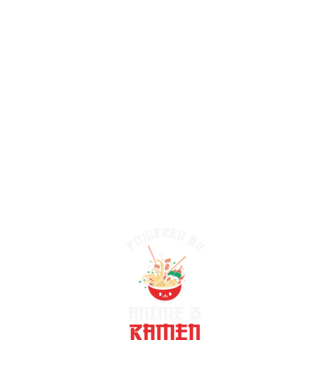 Powered by anime and ramen minta sötétkék pólón