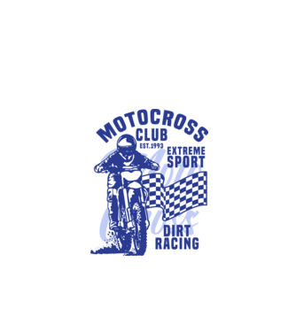 MotoCross minta fekete pólón