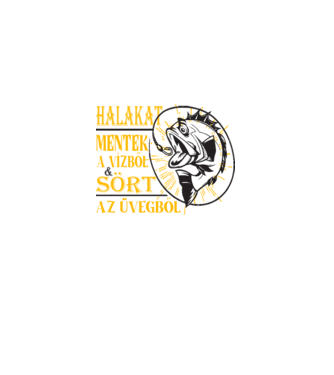Halakat és sört mentek minta fehér pólón
