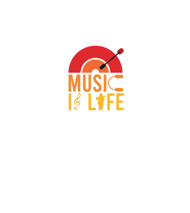 Music is Life minta sötétkék pólón