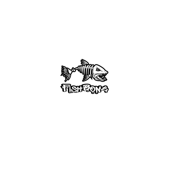 Fishbone 2 fehér minta fekete pólón