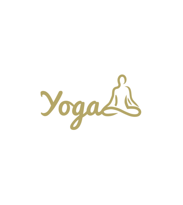 Yoga minta fehér pólón