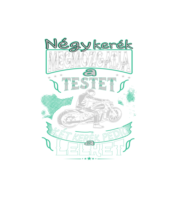 Motoros lélek minta fehér pólón
