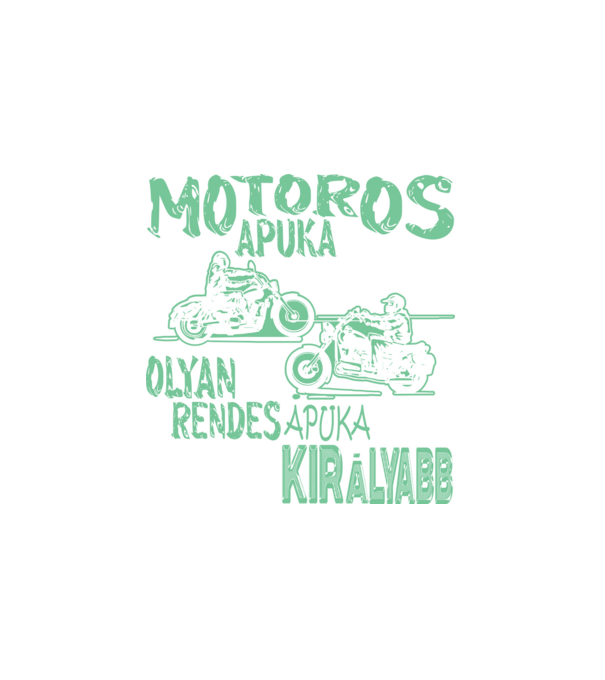 Motoros apuka minta fehér pólón