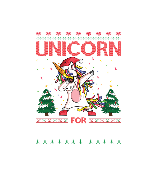 Dab Christmas Unicorn minta fehér pólón