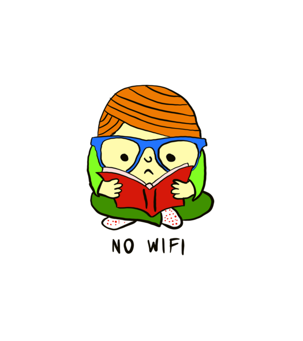 No Wifi minta fehér pólón