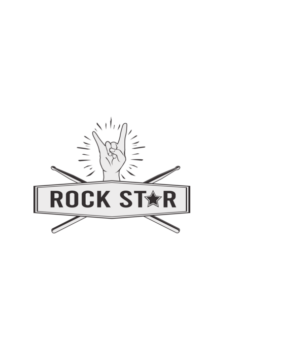 Rock Star minta fekete pólón