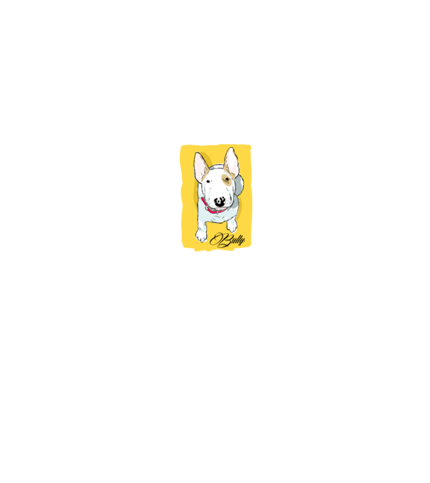 Bullterrier minta fehér/piros pólón