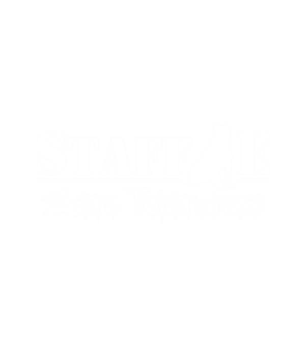 Staffie Zero Tolerance minta fehér pólón