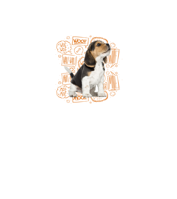 Beagle minta fehér pólón