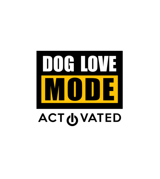Dog love mode activated minta fehér pólón