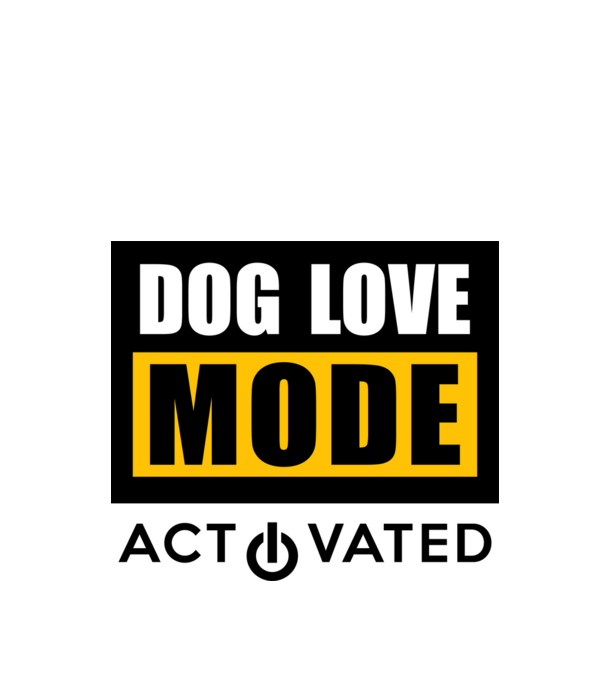 Dog love mode activated minta fehér pólón