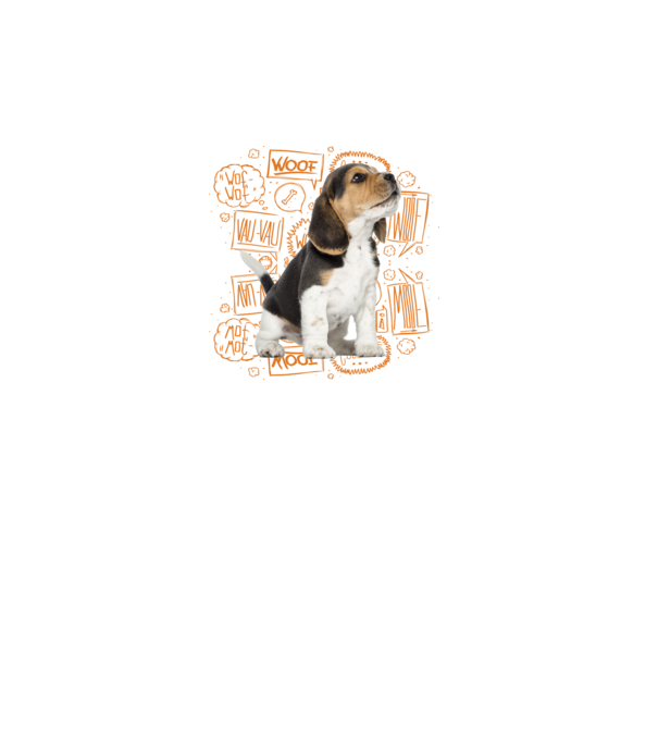 Beagle minta fehér pólón