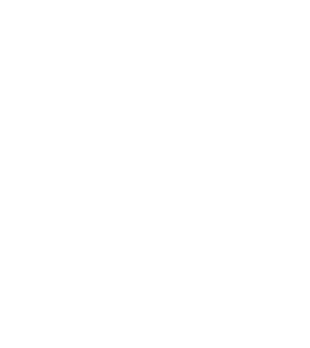 Just Fish It minta fehér pólón