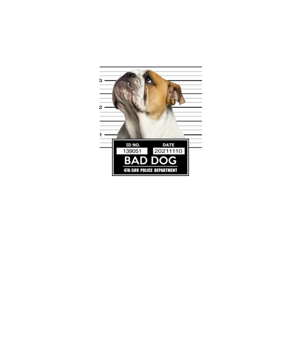 Angol Bulldog - Bad Dog minta fehér pólón