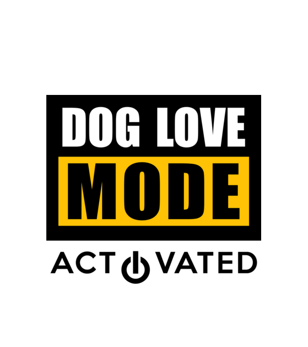 Dog love mode activated minta fehér pólón