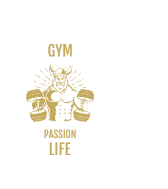 Gym passion life- kigyúrt viking minta fehér pólón